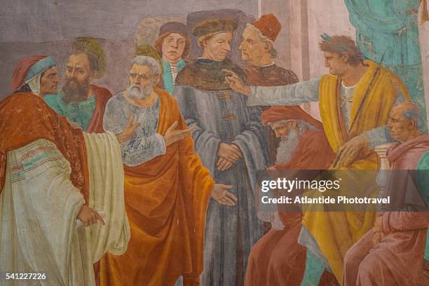 santa maria del carmine, cappella brancacci with frescos by masaccio and filippino lippi - renaissance stockfoto's en -beelden