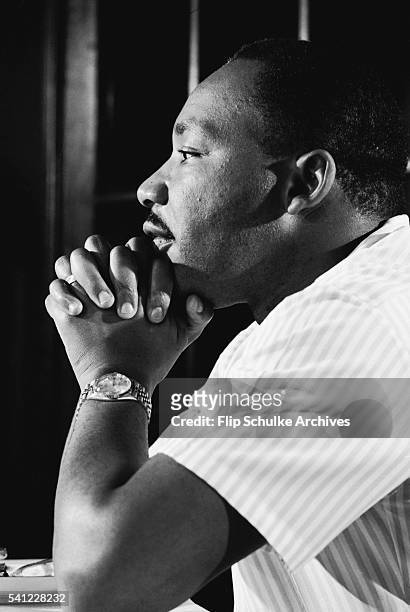 Civil rights leader Martin Luther King Jr. At home after learning he won the Nobel Peace Prize.
