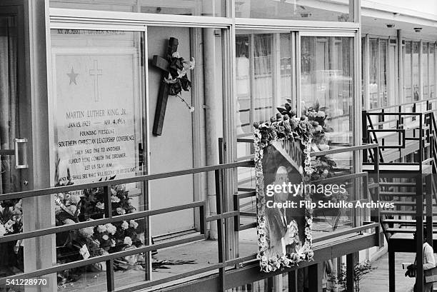 Memorial for Martin Luther King Jr. Rests on the balcony of the Lorraine Motel where he was assassinated.