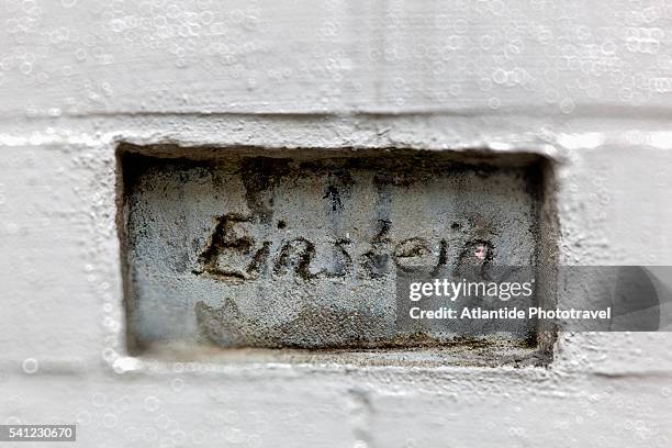einstein inscription, ulm, germany - ulm stock pictures, royalty-free photos & images