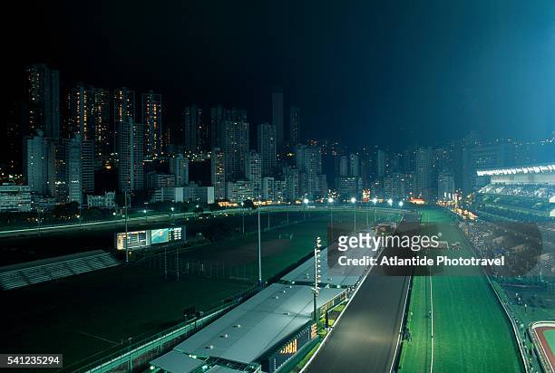 happy valley race course - hong kong races happy valley stock pictures, royalty-free photos & images