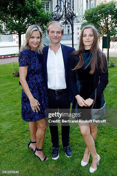 Doctor Frederic Saldmann, his wife Marie and his daughter Manon attend the Hotel Normandy Re-Opening at Hotel Normandy on June 18, 2016 in Deauville,...