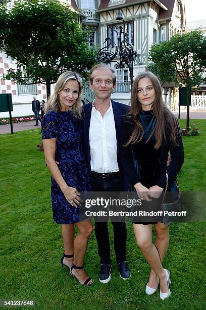 Doctor Frederic Saldmann, his wife Marie and his daughter Manon attend the Hotel Normandy Re-Opening at Hotel Normandy on June 18, 2016 in Deauville,...