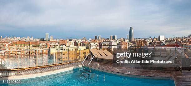 view of the town from barcelona atenas hotel, avenida meridiana - hotel avenida stock pictures, royalty-free photos & images