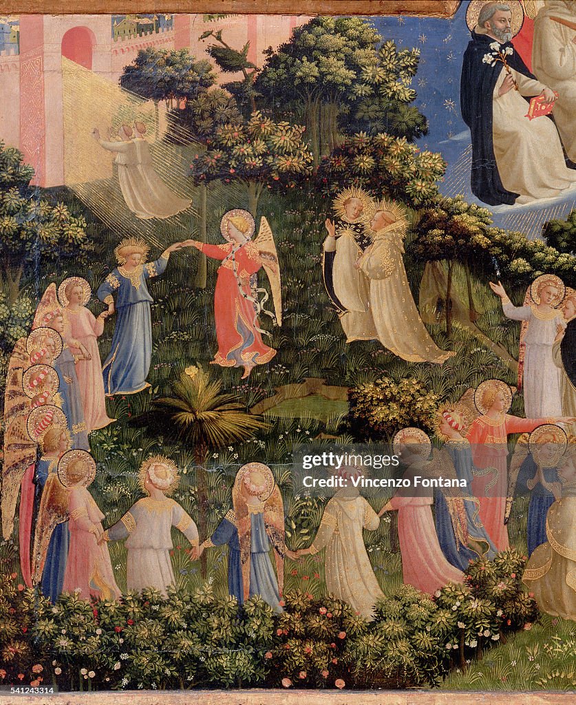 Detail of Paradise from Last Judgment by Fra Angelico