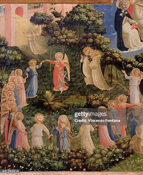 Detail of Paradise from Last Judgment by Fra Angelico