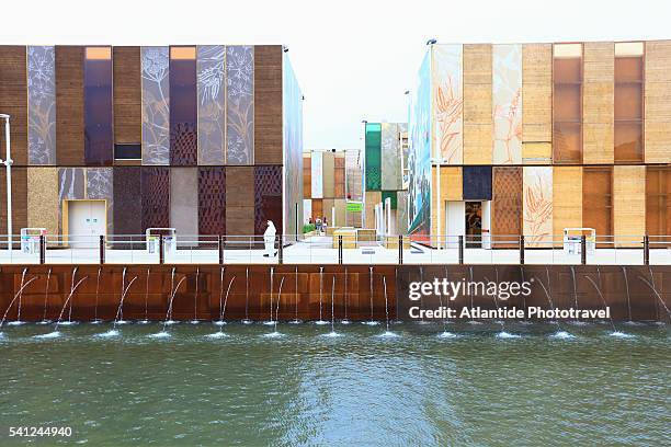 expo milano 2015 (milan universal exposition 2015). fruit, legumes and spices pavilion. - expo milan 2015 stock pictures, royalty-free photos & images