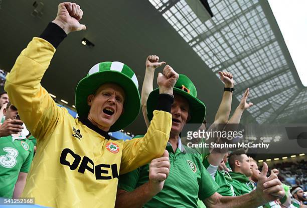 Bordeaux , France - 18 June 2016; Republic of Ireland supporters during the UEFA Euro 2016 Group E match between Belgium and Republic of Ireland at...