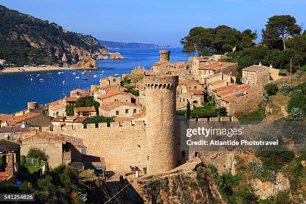 the old part of the town - tossa de mar stock pictures, royalty-free photos & images