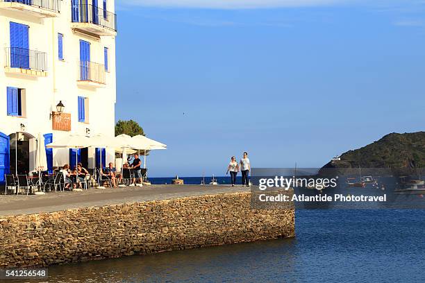 view of the bay and the town - cadaqués fotografías e imágenes de stock