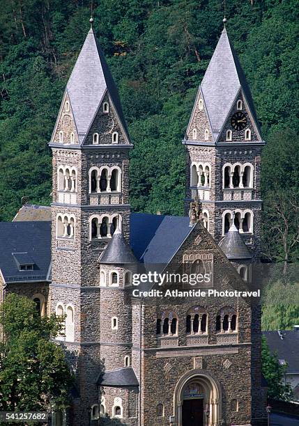 clervaux church - clervaux stock pictures, royalty-free photos & images