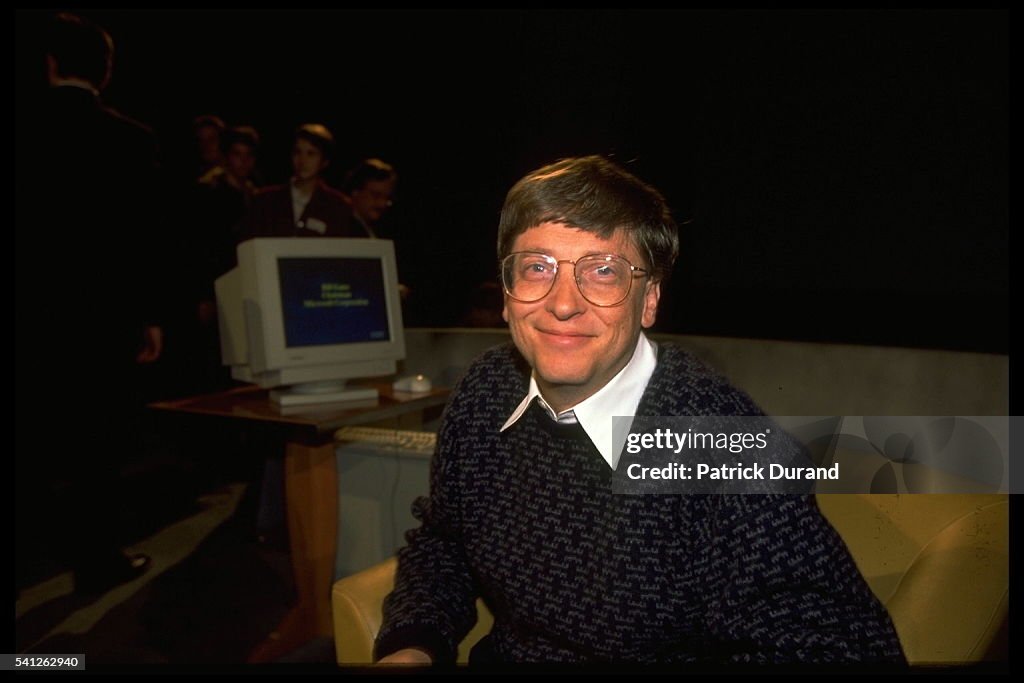 BILL GATES, CHAIRMAN AND MD OF MICROSOFT IN PARIS