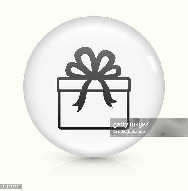 present icon on white round vector button - bowing stock illustrations