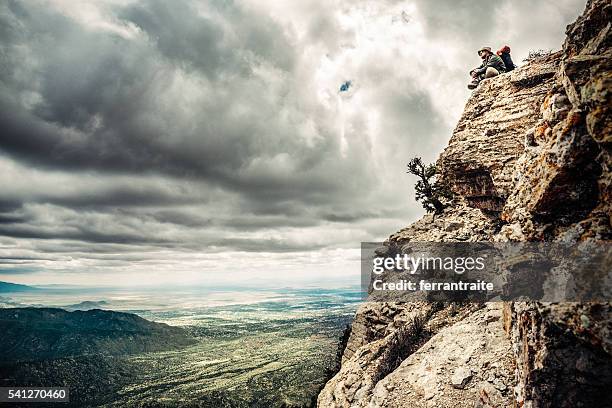 mountaineer at the summit - new mexico mountains stock pictures, royalty-free photos & images