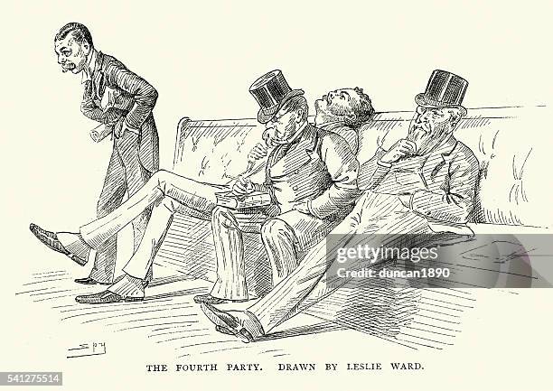 victorian british mp's - house of commons stock illustrations