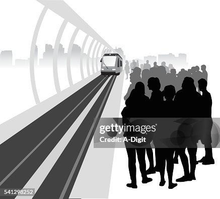 Skytrain Platfrom Crowd Skytrain Platfrom Crowd