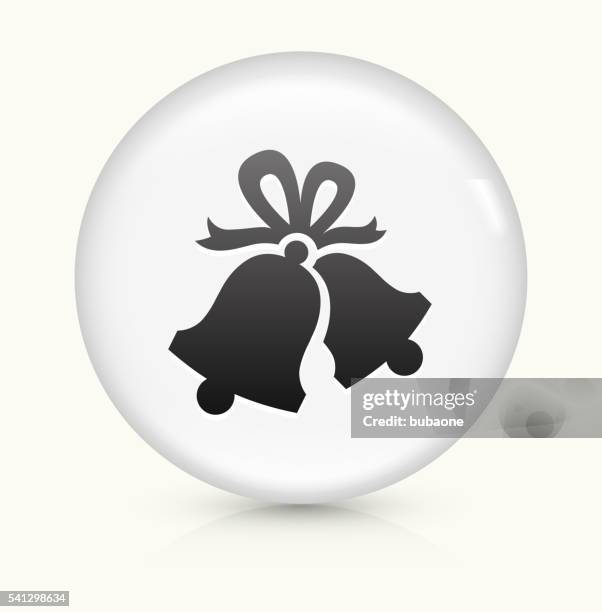 christmas bells icon on white round vector button - wall hanging stock illustrations