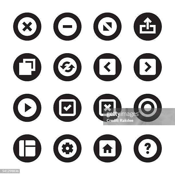 web button icons - black circle series - home button stock illustrations