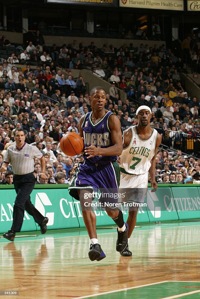 Ray Allen drives past Kenny Anderson
