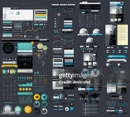 Website Interface Essentials Elements Of User Interface For Web Design High-Res Vector Graphic ...