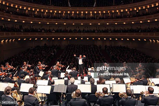 Daniele Gatti leading the Vienna Philharmonic Orchestra in an all-Brahms program at Carnegie Hall on Friday night, February 27, 2015.This...