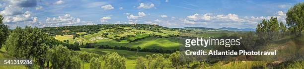 val d'orcia - landscape near the town - san quirico dorcia stock pictures, royalty-free photos & images