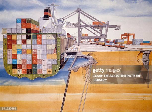 Container Ship Cross Section Photos and Premium High Res Pictures ...