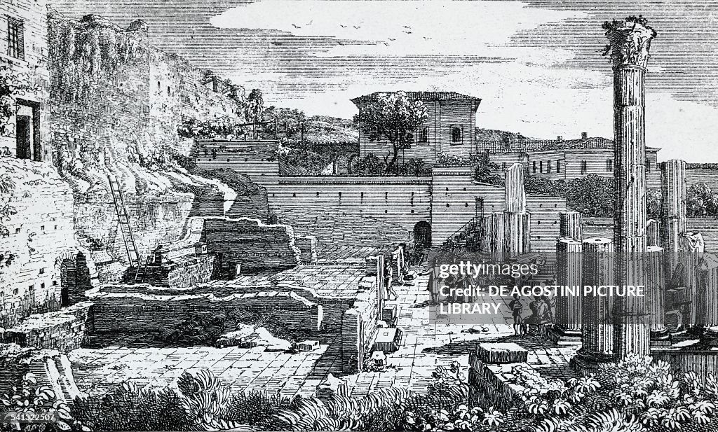 Ruins of the Temple of Vespasian in Brescia...