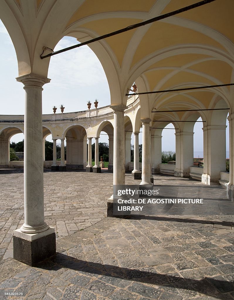 The elliptical arches of Villa Campolieto...