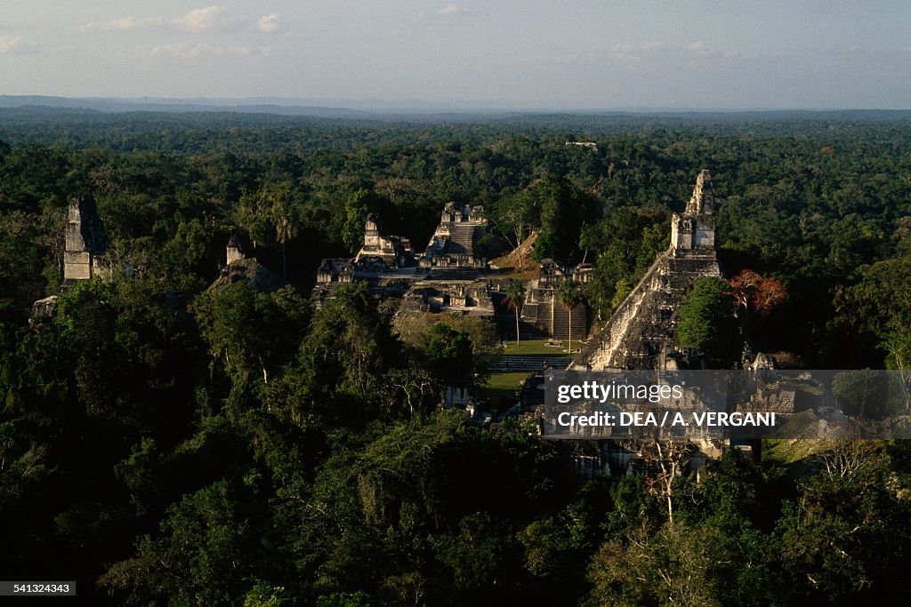 View of Temples from archaeological site of Tikal