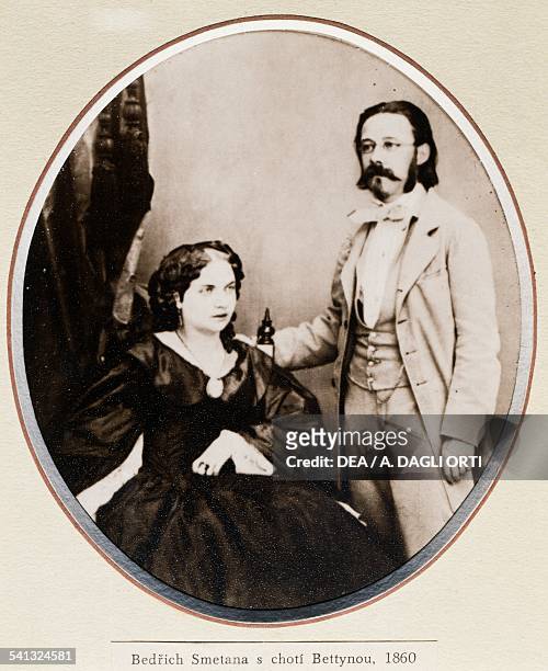 Portrait of Bedrich Smetana with his second wife Betty Ferdinandi , 1860. Czech Republic, 19th century. Prague, Muzeum Bedricha Smetany