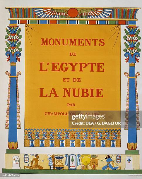 Title page of Monuments of Egypt and Nubia by Jean-Francois Champollion .