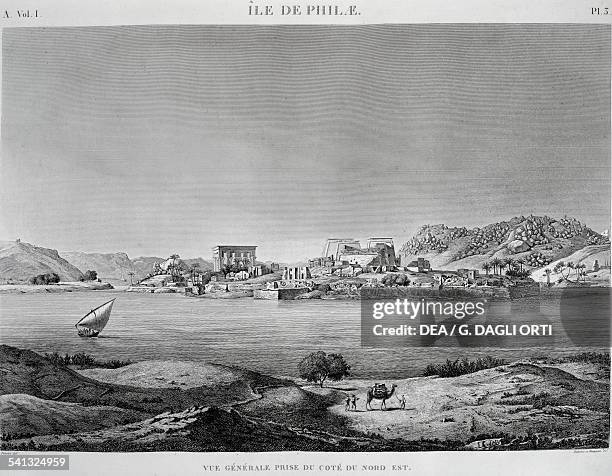 View of Philae island, Plate 3, from Description of Egypt, or the collection of observations and research which were made in Egypt during the...