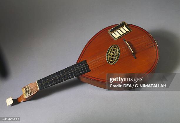 English guitar made by Dodds & Claus, New York. United States of America. 18th century. Florence, Museo Strumenti Musicali Conservatorio Cherubini