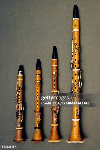 Clarinets, ca 1838, by Vinatieri and Castlas, Turin. Italy, 19th century. Florence, Museo Strumenti Musicali Conservatorio Cherubini