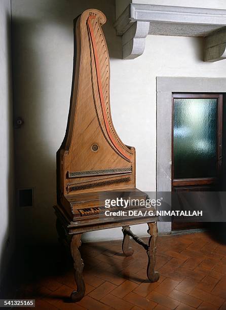Upright piano by Domenico del Mela. Italy, 18th century. Florence, Museo Strumenti Musicali Conservatorio Cherubini
