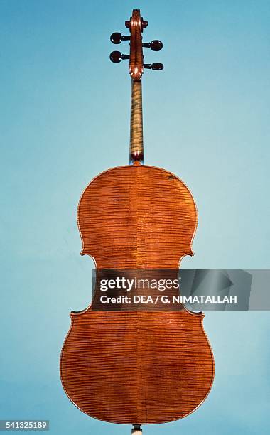 Cello made by Antonio Stradivari . Italy, 17th century. Florence, Museo Strumenti Musicali Conservatorio Cherubini