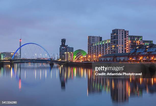 clyde arc bridge - glasgow scotland clyde stock pictures, royalty-free photos & images