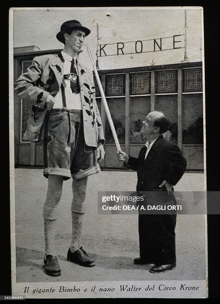 Giant Bimbo and the dwarf Walter from Krone circus