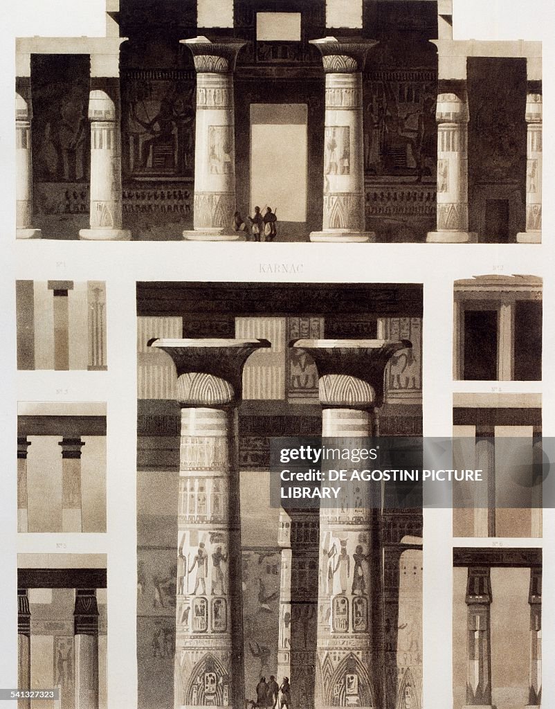Architectural details of Ramesseum,Karnak temple