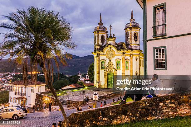 view of the igreja (church) sao francisco de assis - ouro preto stock pictures, royalty-free photos & images