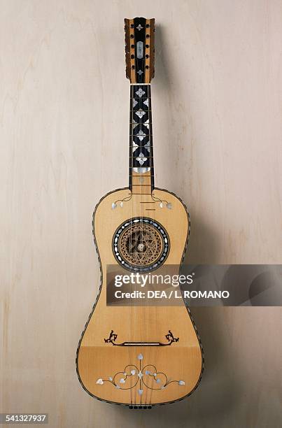 Chitarra battente , musical instrument built in the workshop of the luthier Pasquale Scala in Praiano, Campania. Italy, 20th century.