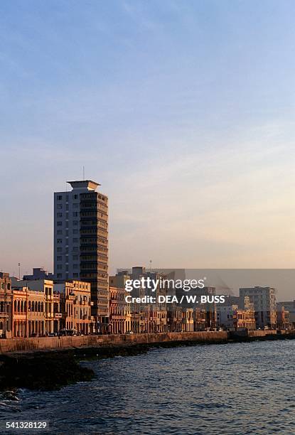 Vedado from the Malecon coast also known as Avenida Antonio Maceo, Havana's waterfront boulevard, Cuba.