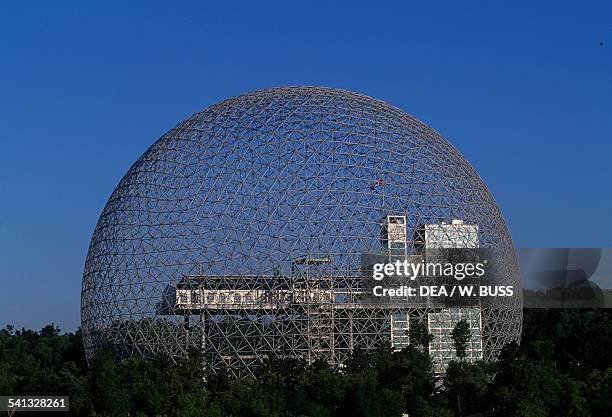 Biosphere, Environment museum, geodesic dome designed for Expo 67 by Richard Buckminster Fuller for the United States Pavilion, Ile Sainte-Helene,...