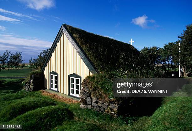 The turf church of Hof Austur-Skaftafellssysla, Iceland.