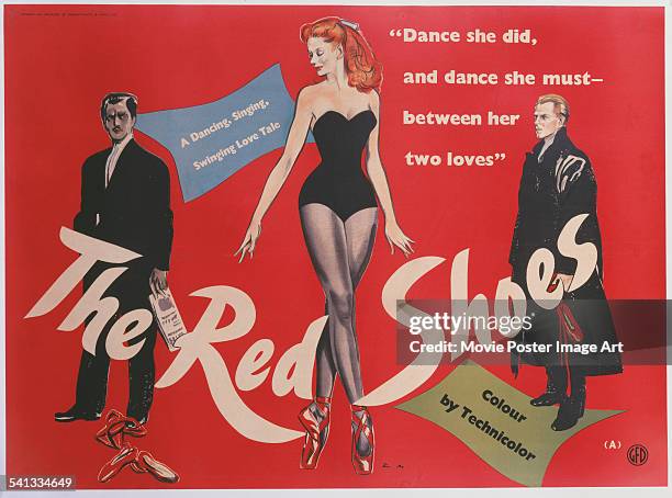 Poster for the British release of Michael Powell and Emeric Pressburger's 1948 ballet film, 'The Red Shoes', starring Anton Walbrook, Moira Shearer...