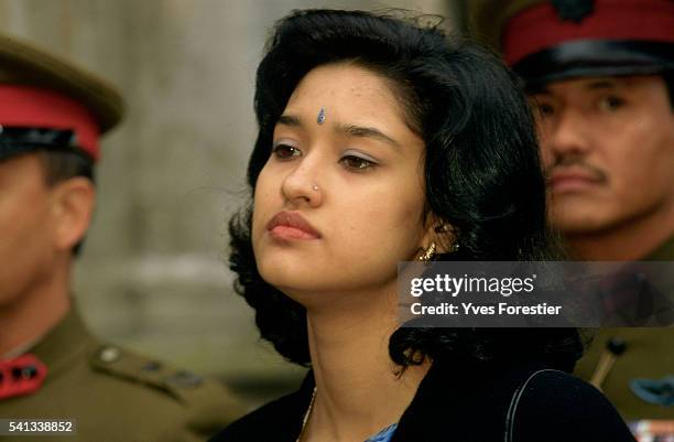 The King of Nepal's daughter after her visit to Fontainebleau.