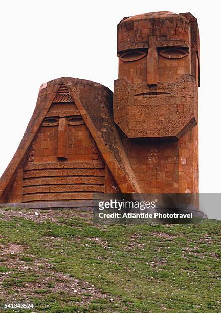 statue symbolizing azerbaijani republic - nagorno karabakh stock pictures, royalty-free photos & images