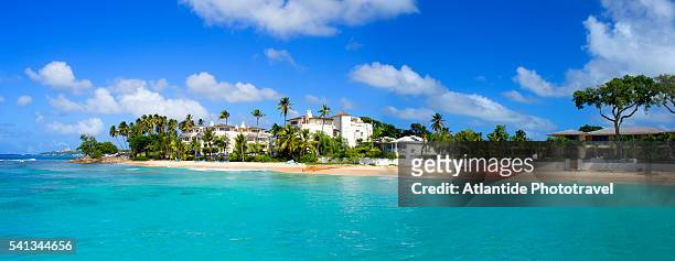 sailing along the barbados west coast. - barbados stock pictures, royalty-free photos & images