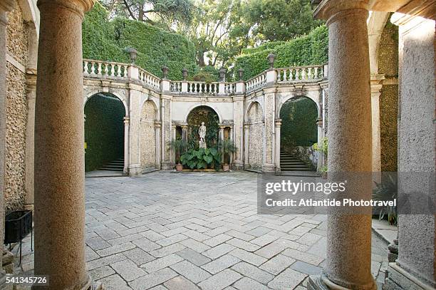 isola bella islands - borromeo palace and its gardens - palazzo borromeo on isola bella stock pictures, royalty-free photos & images